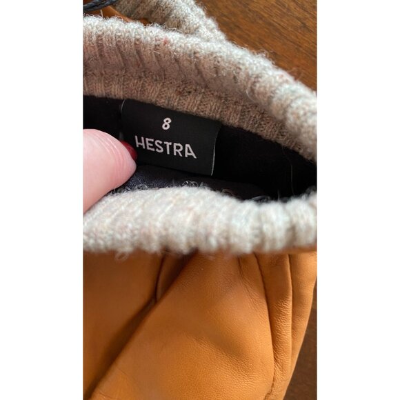 Hestra Mens Leather Size 8 Lined Short Rib Knitted Cuff Touchscreen Compatible - Picture 5 of 9